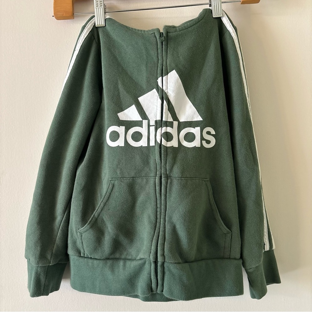 Adidas Forest Green Hoodie with White Logo